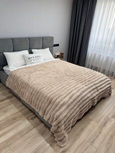 Плед Королівський Шарпей Бежевий Смужка 7 см 200*230 см P33 фото