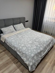 Новорічний плед на овчині Сніжинки світло-сірий 200*230 см P20 фото